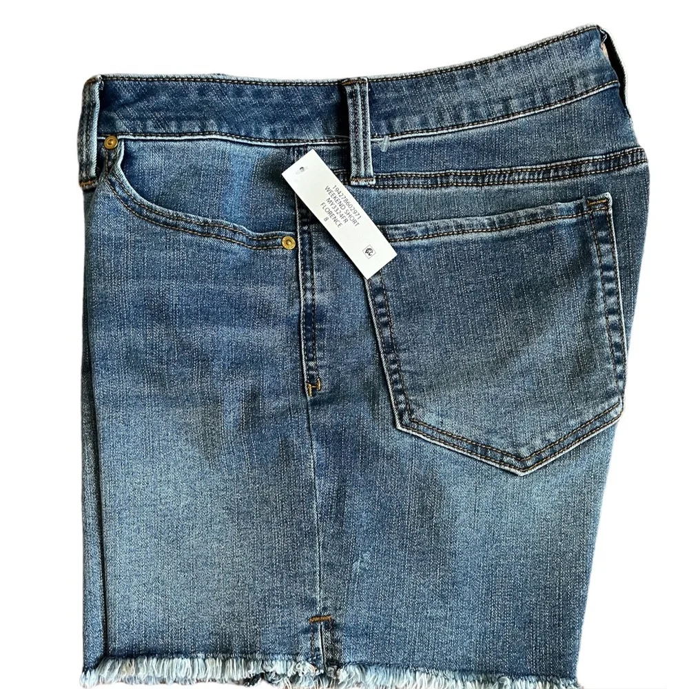 Seven7 Weekend Short‎ Stretch Denim Blue Women’s Shirt Sz 8